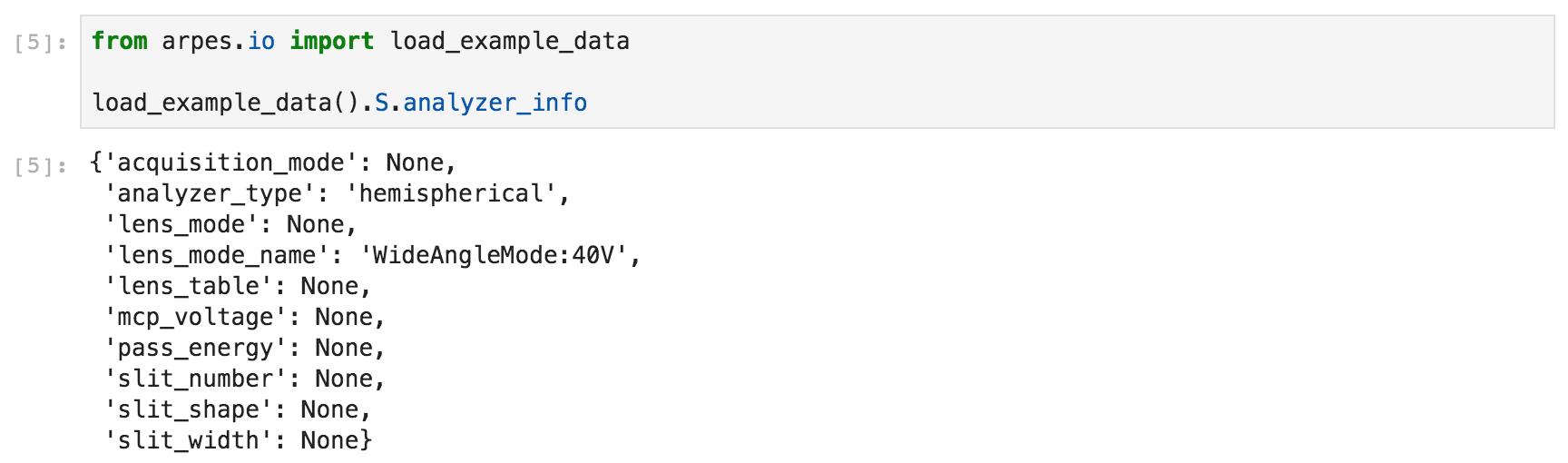 Analyzer Metadata